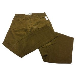 Men's Work Corduroy Pants Stretch Slim Fit Tapered Legs